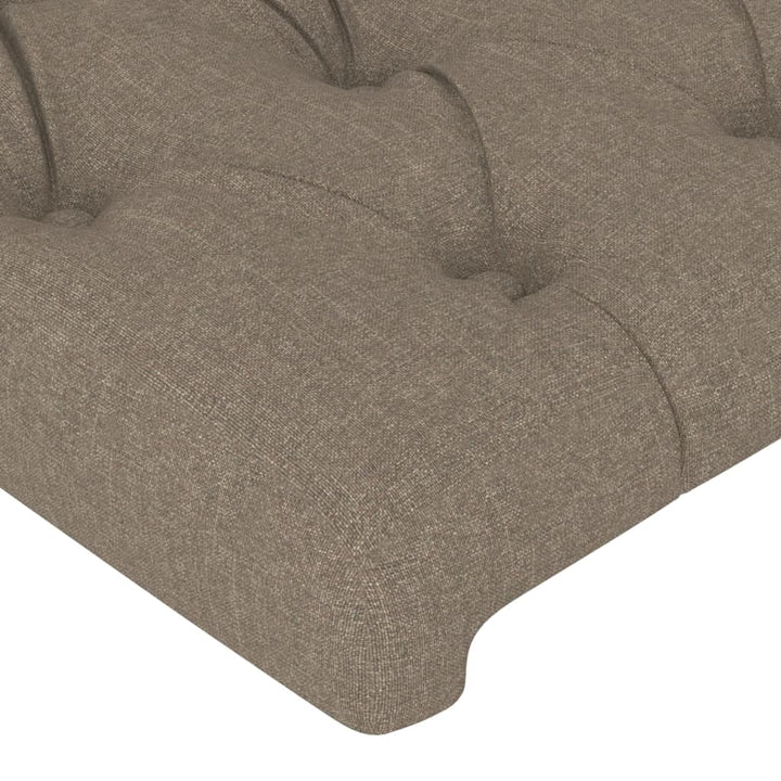 sengegavl med kanter 183x16x118/128 cm stof gråbrun
