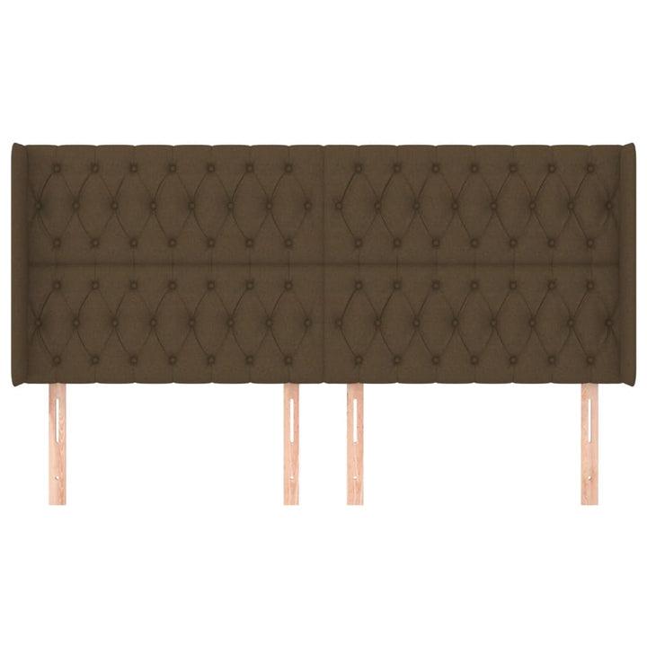 sengegavl med kanter 203x16x118/128 cm stof mørkebrun