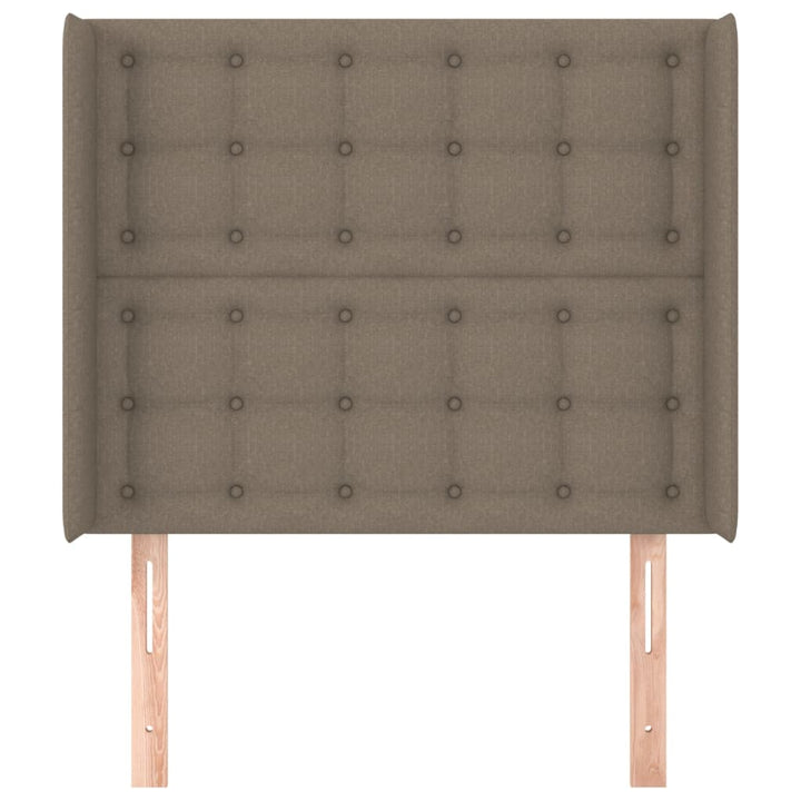 sengegavl med kanter 83x16x118/128 cm stof gråbrun