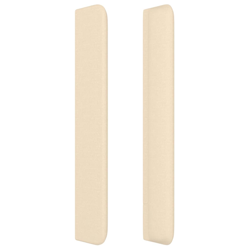 sengegavl med kanter 83x16x118/128 cm stof cremefarvet