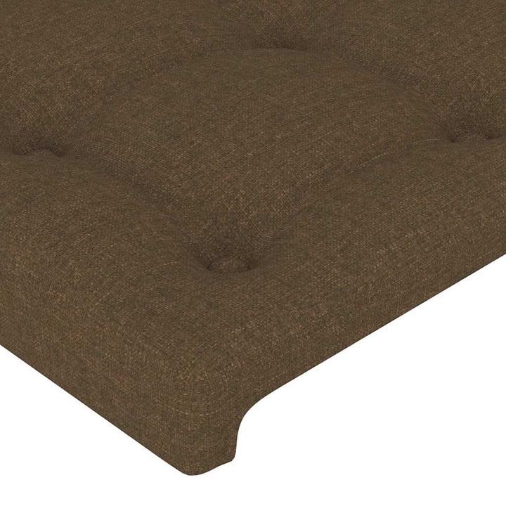 sengegavl med kanter 93x16x118/128 cm stof mørkebrun