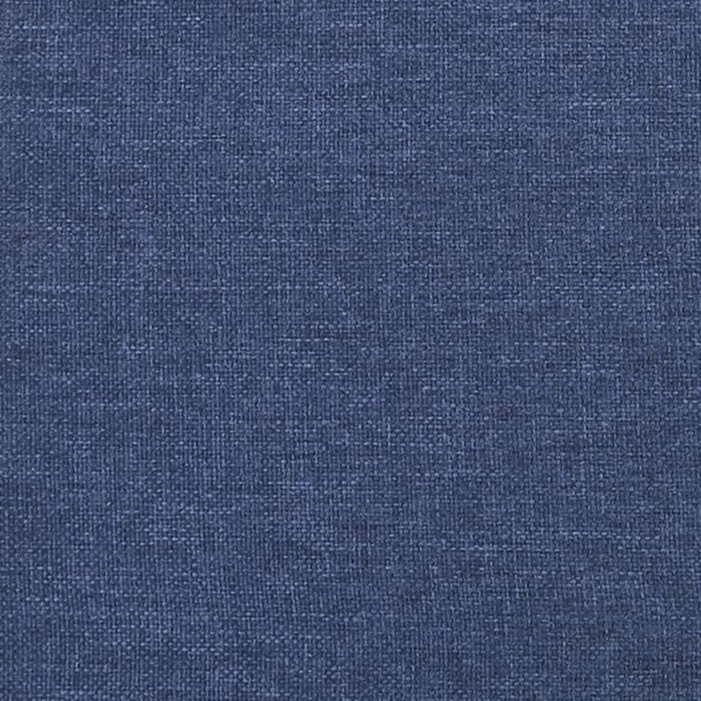 sengegavl med kanter 93x16x118/128 cm stof blå
