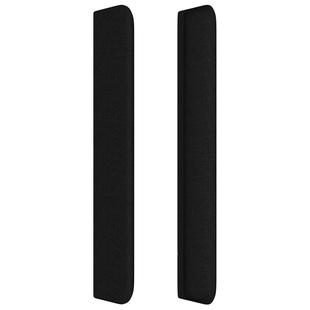 sengegavl med kanter 103x16x118/128 cm stof sort