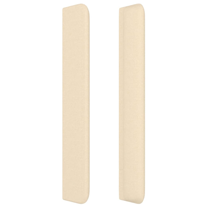 sengegavl med kanter 103x16x118/128 cm stof cremefarvet