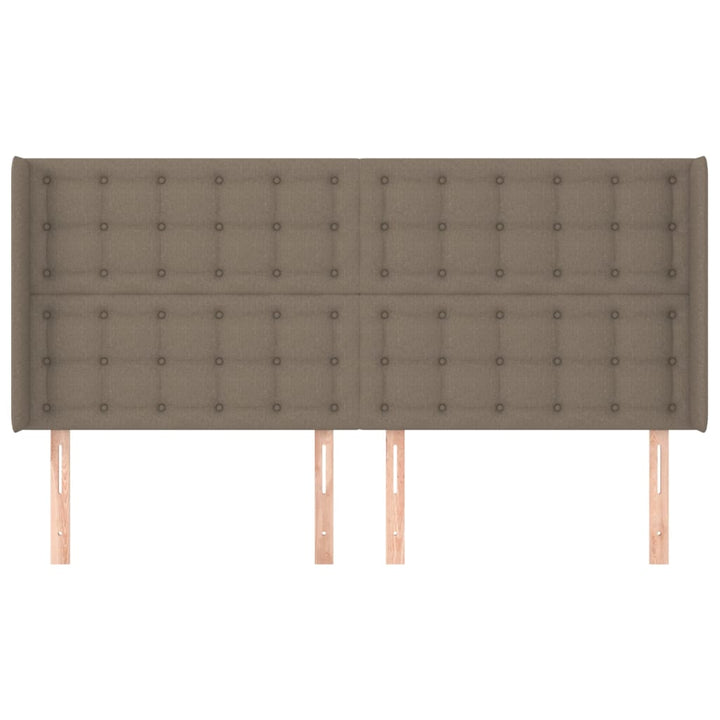 sengegavl med kanter 163x16x118/128 cm stof gråbrun