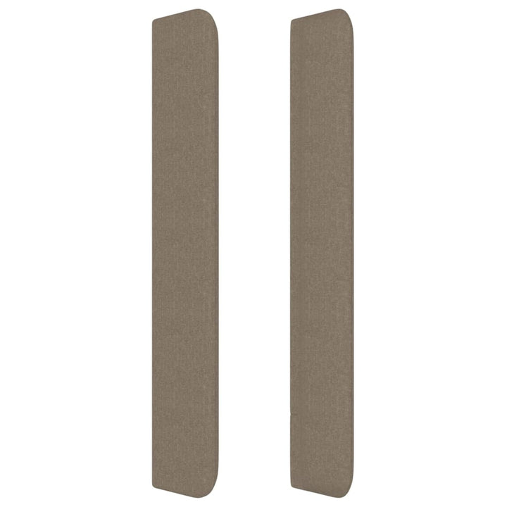 sengegavl med kanter 163x16x118/128 cm stof gråbrun