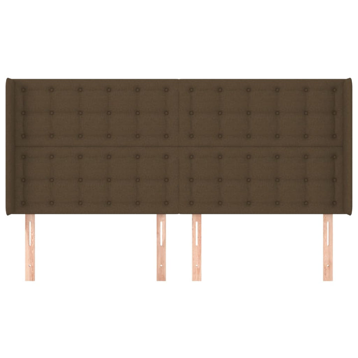 sengegavl med kanter 183x16x118/128 cm stof mørkebrun