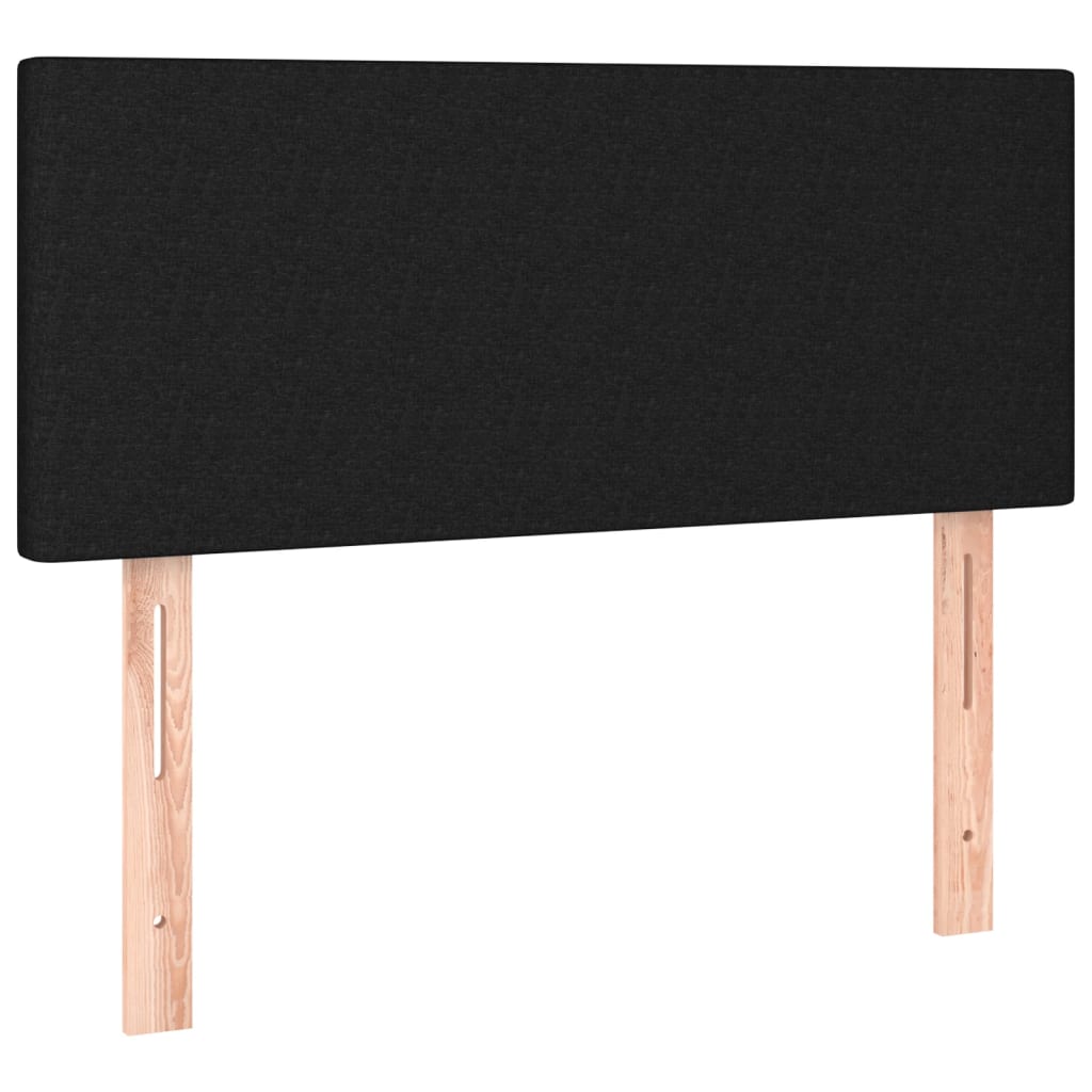 sengegavl med LED-lys 100x5x78/88 cm stof sort