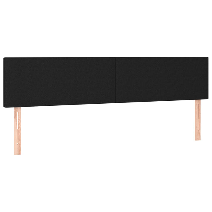 sengegavl med LED-lys 180x5x78/88 cm stof sort