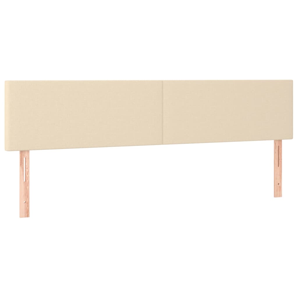 sengegavl med LED-lys 180x5x78/88 cm stof cremefarvet