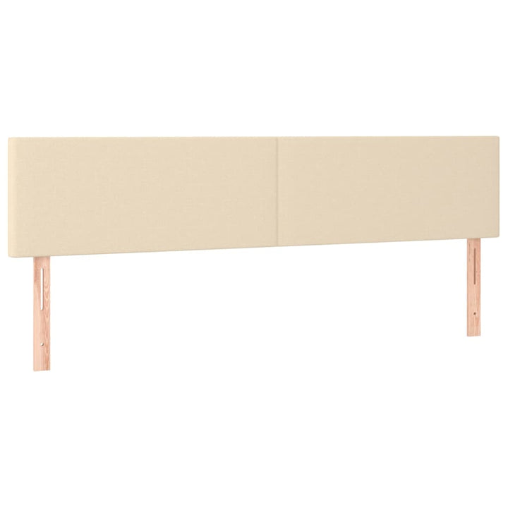 sengegavl med LED-lys 180x5x78/88 cm stof cremefarvet