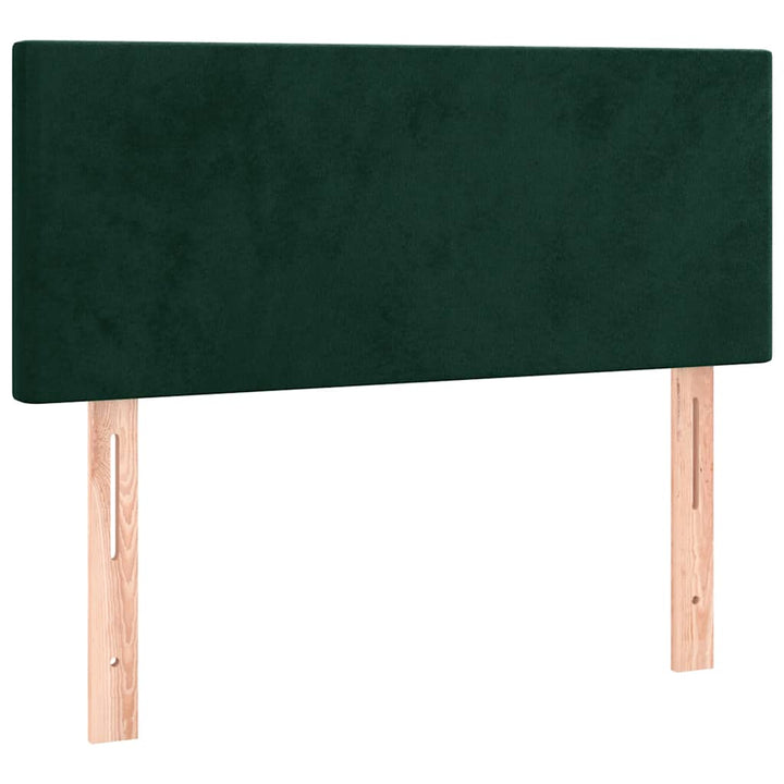 sengegavl med LED-lys 80x5x78/88 cm velour mørkegrøn