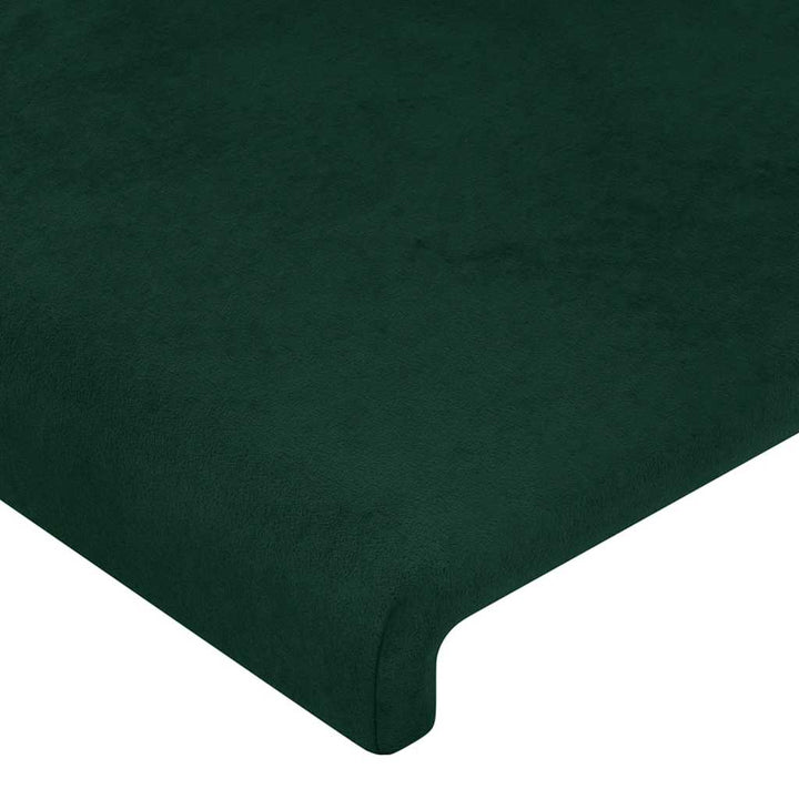 sengegavl med LED-lys 90x5x78/88 cm fløjl mørkegrøn