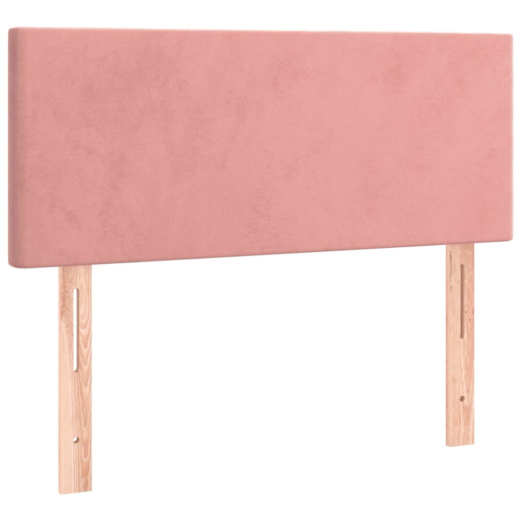 sengegavl med LED-lys 90x5x78/88 cm fløjl lyserød