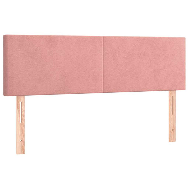 sengegavl med LED-lys 144x5x78/88 cm fløjl lyserød