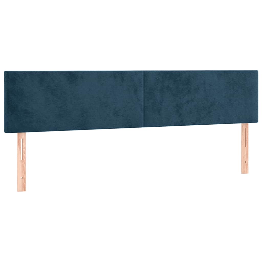 sengegavl med LED-lys 160x5x78/88 cm fløjl mørkeblå