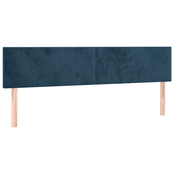 sengegavl med LED-lys 160x5x78/88 cm fløjl mørkeblå