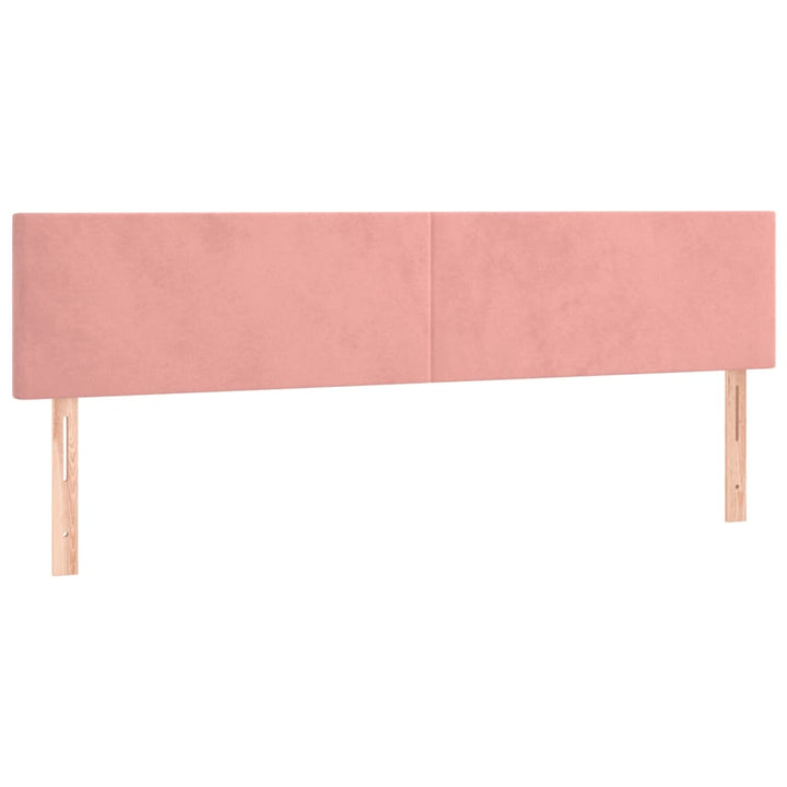 sengegavl med LED-lys 160x5x78/88 cm velour lyserød