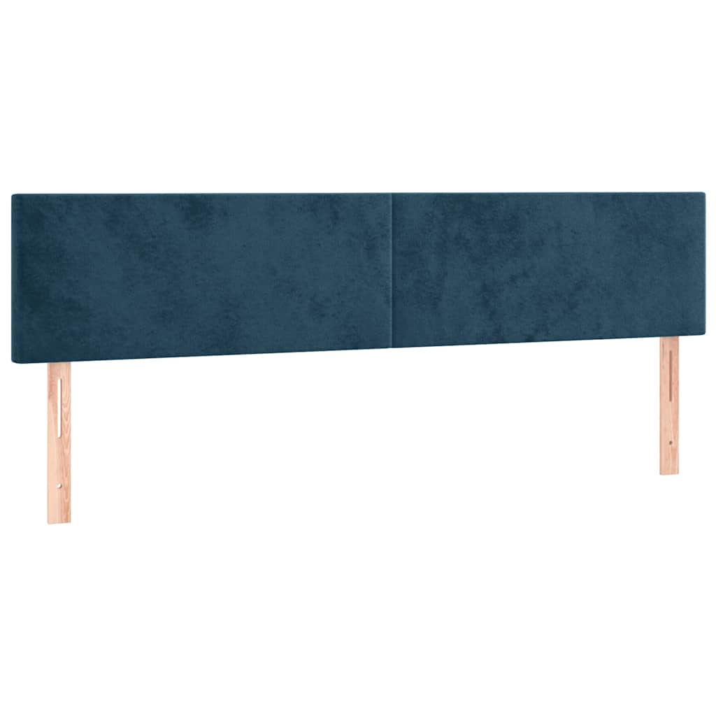 sengegavl med LED-lys 180x5x78/88 cm fløjl mørkeblå