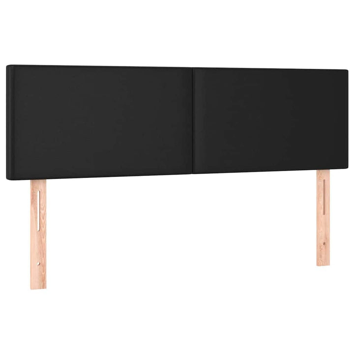sengegavl med LED-lys 144x5x78/88 cm kunstlæder sort