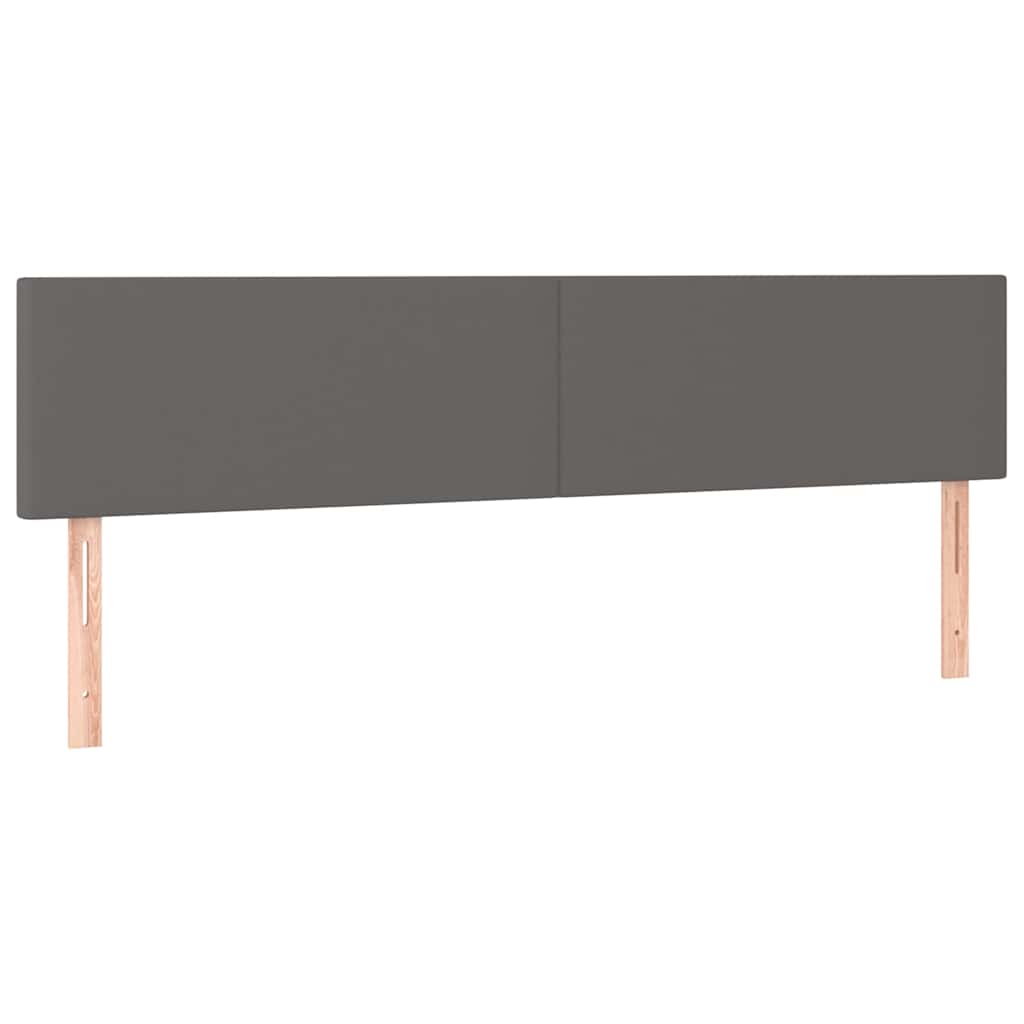 sengegavl med LED-lys 180x5x78/88 cm kunstlæder grå