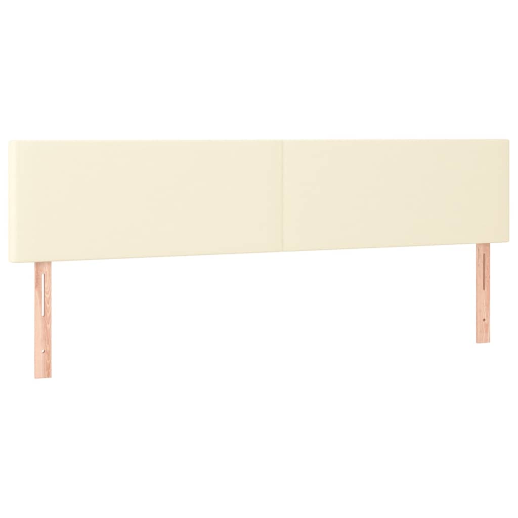 sengegavl med LED-lys 200x5x78/88 cm kunstlæder cremefarvet