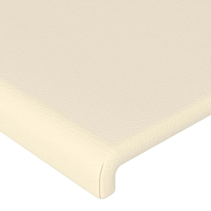 sengegavl med LED-lys 200x5x78/88 cm kunstlæder cremefarvet