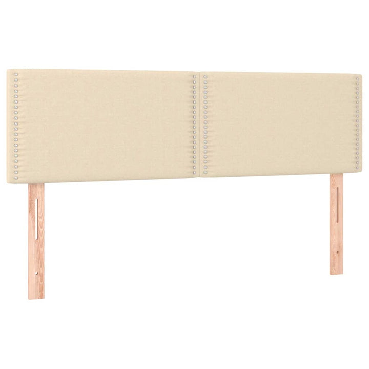 sengegavl med LED-lys 144x5x78/88 cm stof cremefarvet