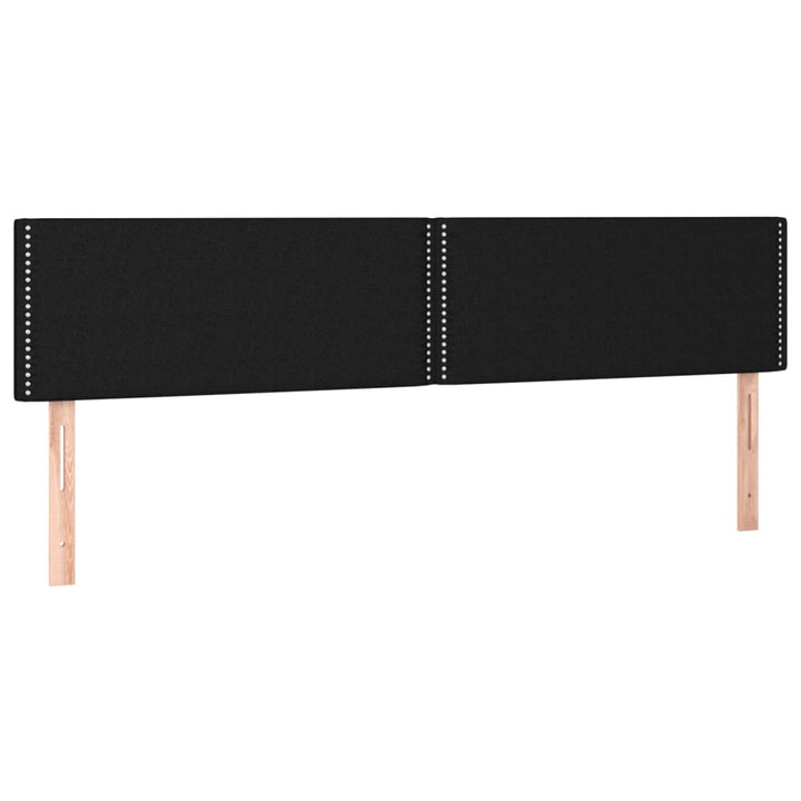 sengegavl med LED-lys 180x5x78/88 cm stof sort