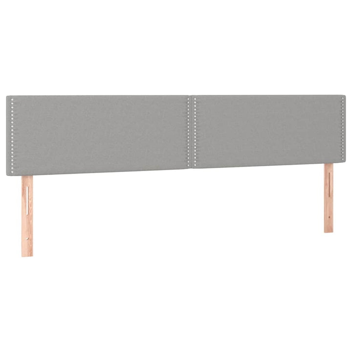 sengegavl med LED-lys 200x5x78/88 cm stof lysegrå