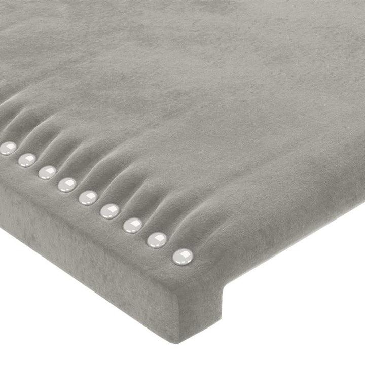 sengegavl med LED-lys 80x5x78/88 cm velour lysegrå