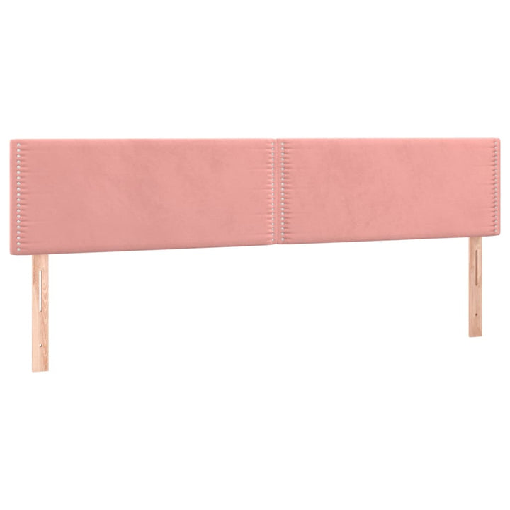 sengegavl med LED-lys 160x5x78/88 cm velour lyserød