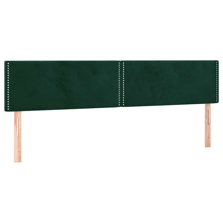 sengegavl med LED-lys 180x5x78/88 cm fløjl mørkegrøn