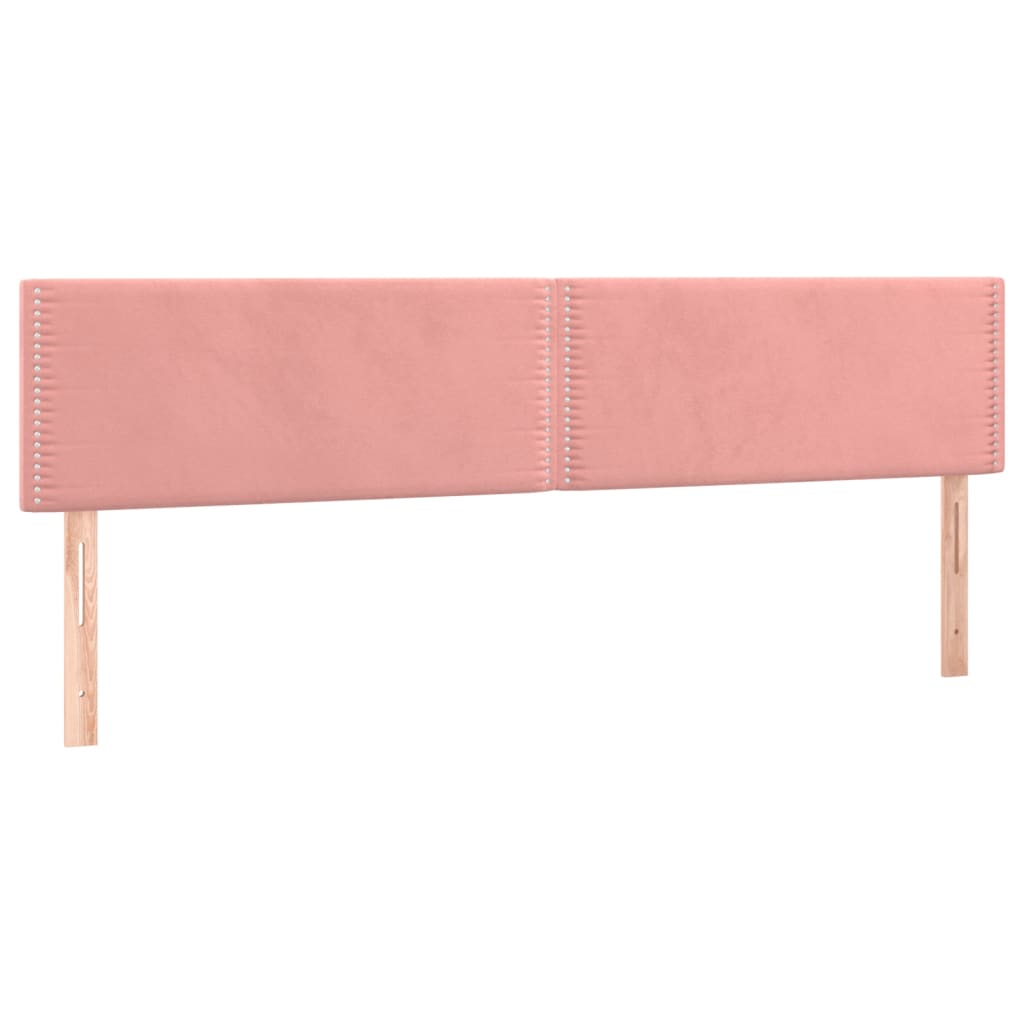 sengegavl med LED-lys 200x5x78/88 cm velour lyserød