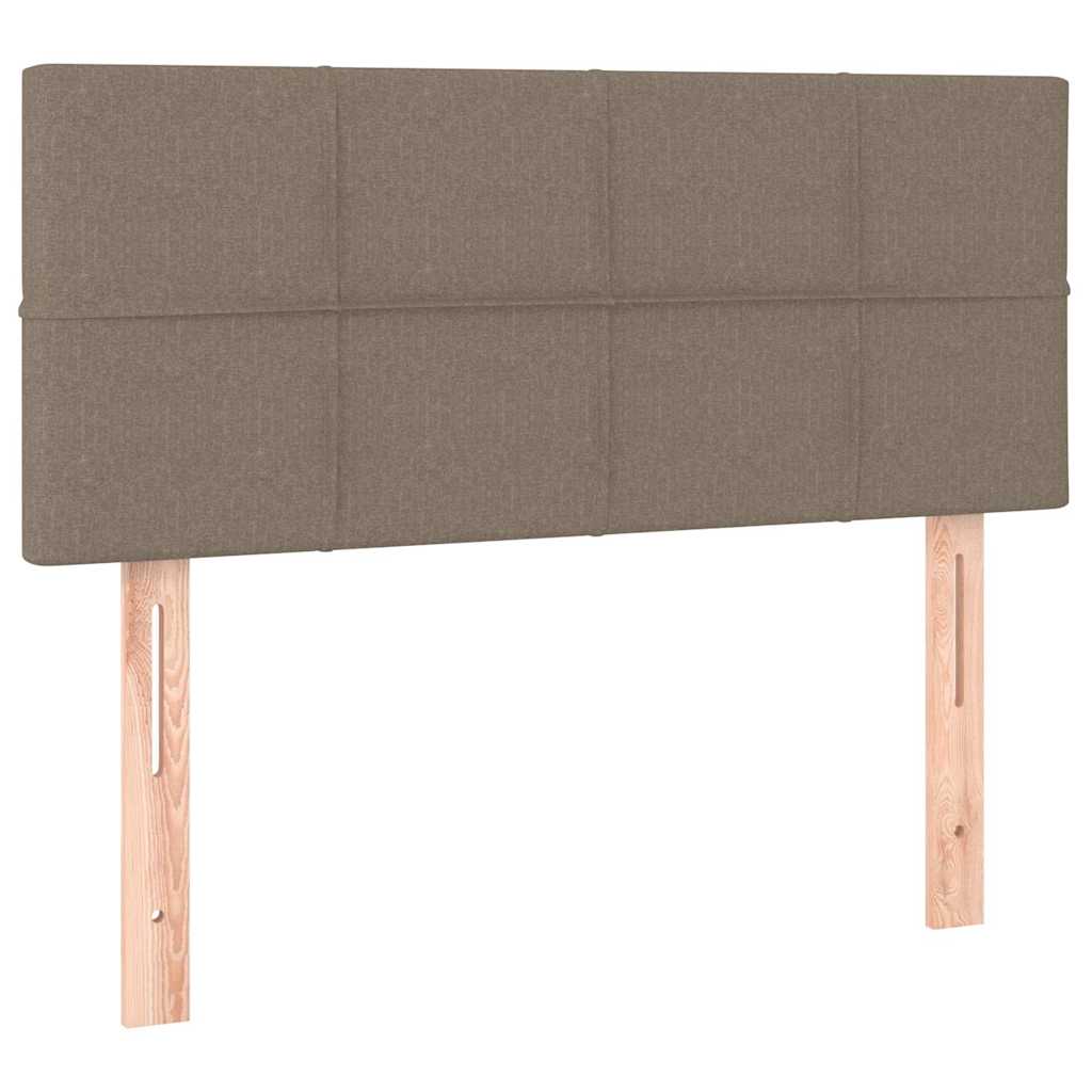 sengegavl med LED-lys 100x5x78/88 cm stof gråbrun
