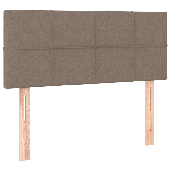 sengegavl med LED-lys 100x5x78/88 cm stof gråbrun