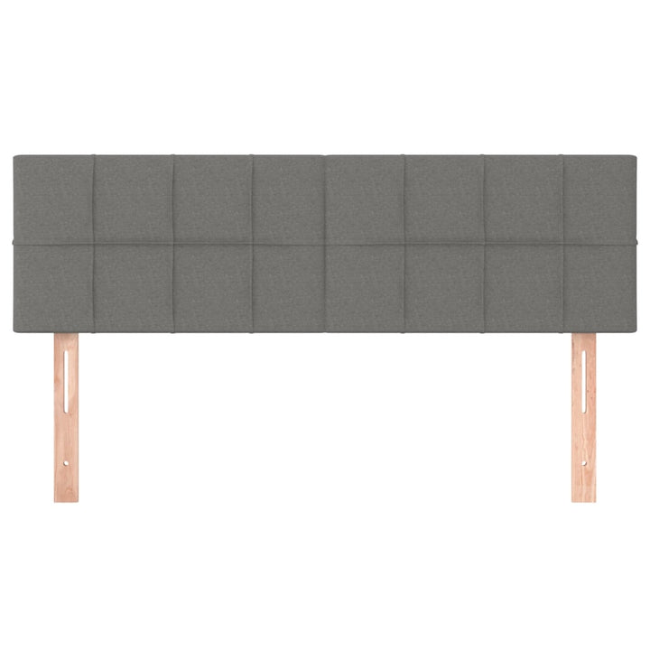 sengegavl med LED-lys 144x5x78/88 cm stof mørkegrå