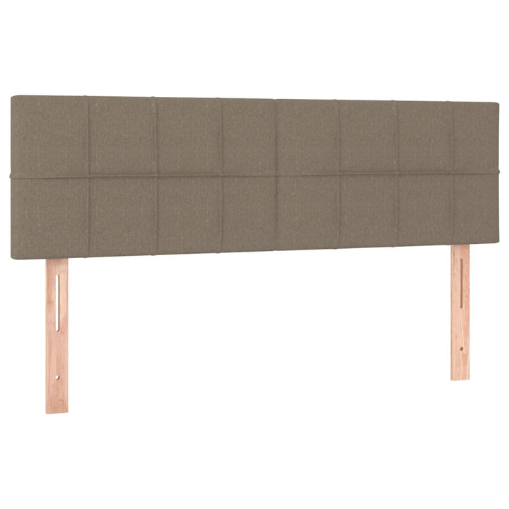 sengegavl med LED-lys 144x5x78/88 cm stof gråbrun