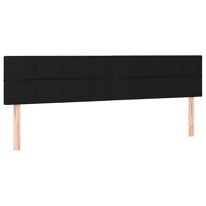sengegavl med LED-lys 160x5x78/88 cm stof sort