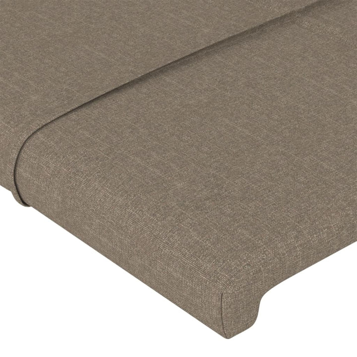 sengegavl med LED-lys 160x5x78/88 cm stof gråbrun