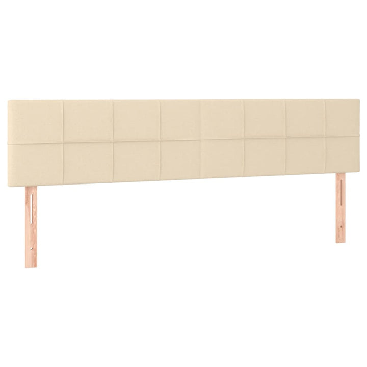 sengegavl med LED-lys 160x5x78/88 cm stof cremefarvet