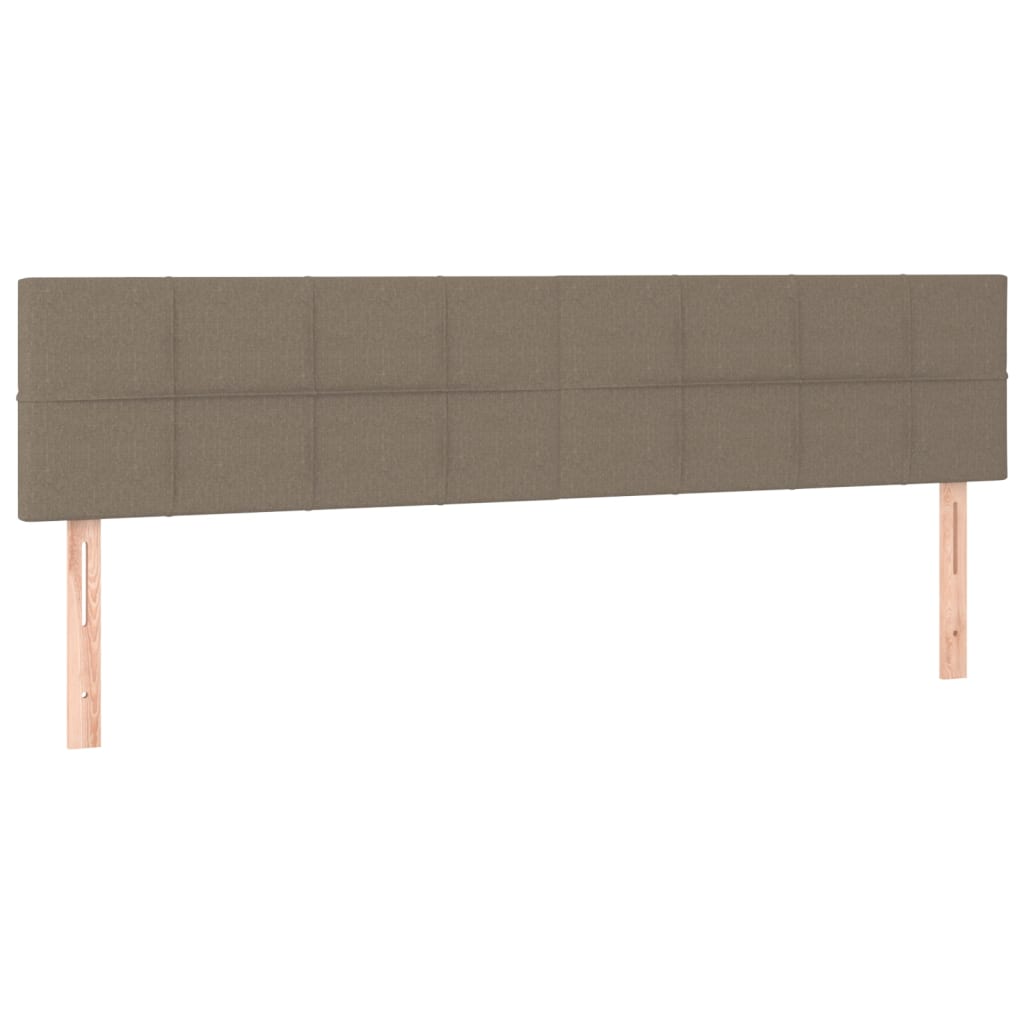 sengegavl med LED-lys 180x5x78/88 cm stof gråbrun