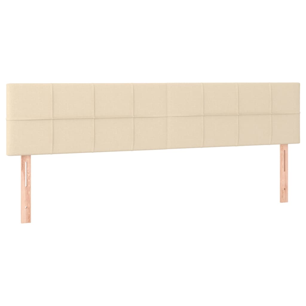 sengegavl med LED-lys 180x5x78/88 cm stof cremefarvet