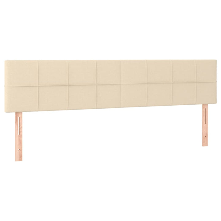 sengegavl med LED-lys 180x5x78/88 cm stof cremefarvet