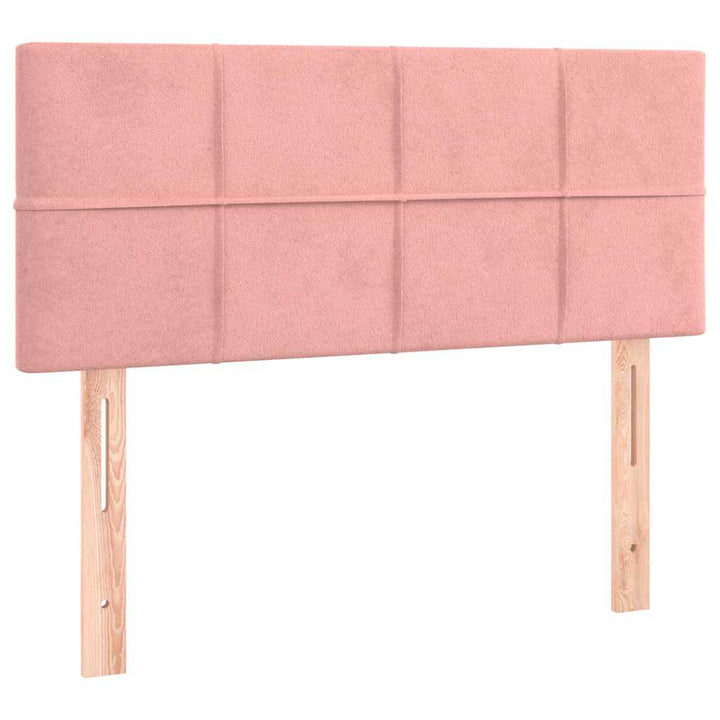 sengegavl med LED-lys 80x5x78/88 cm velour lyserød