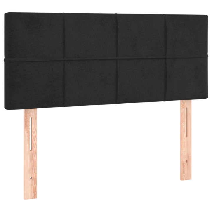 sengegavl med LED-lys 90x5x78/88 cm fløjl sort
