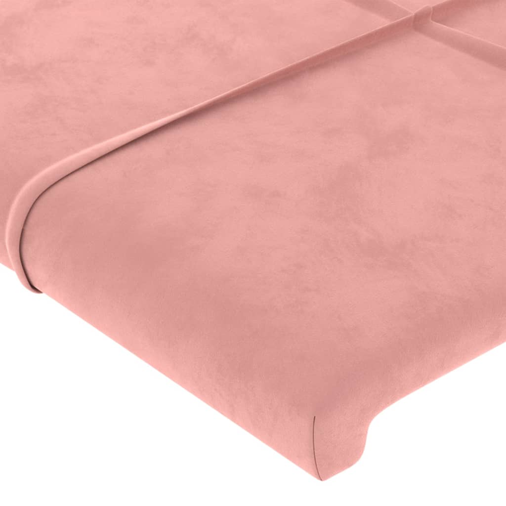 sengegavl med LED-lys 90x5x78/88 cm fløjl lyserød