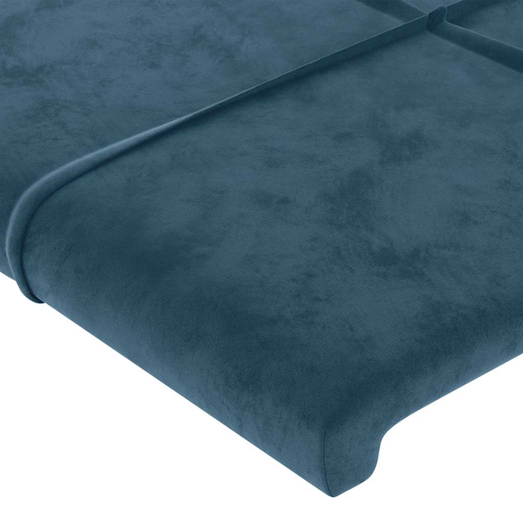 sengegavl med LED-lys 100x5x78/88 cm fløjl mørkeblå