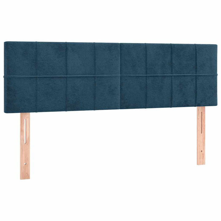 sengegavl med LED-lys 144x5x78/88 cm fløjl mørkeblå
