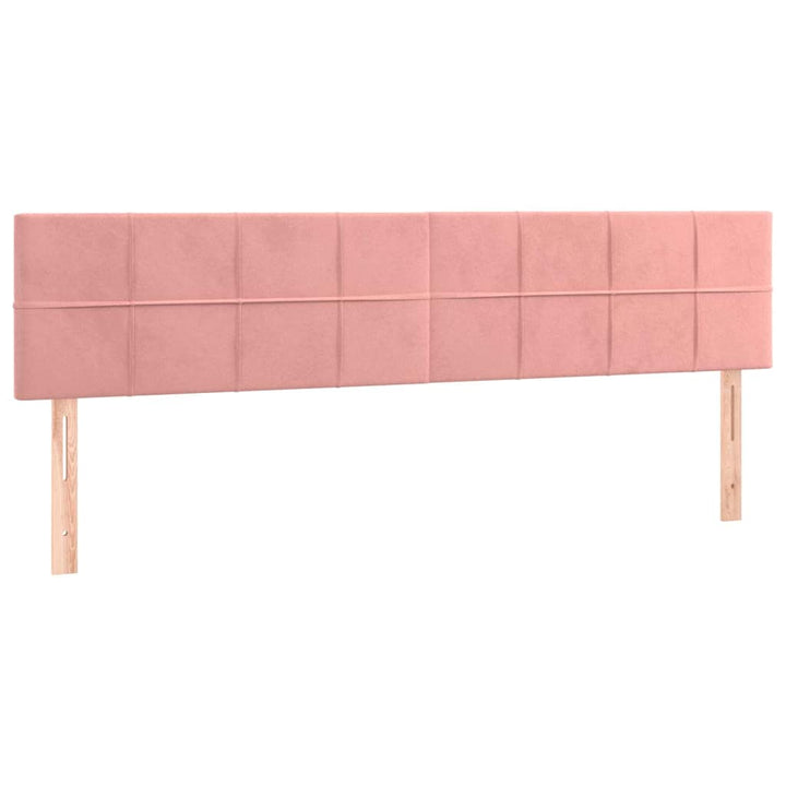 sengegavl med LED-lys 160x5x78/88 cm velour lyserød